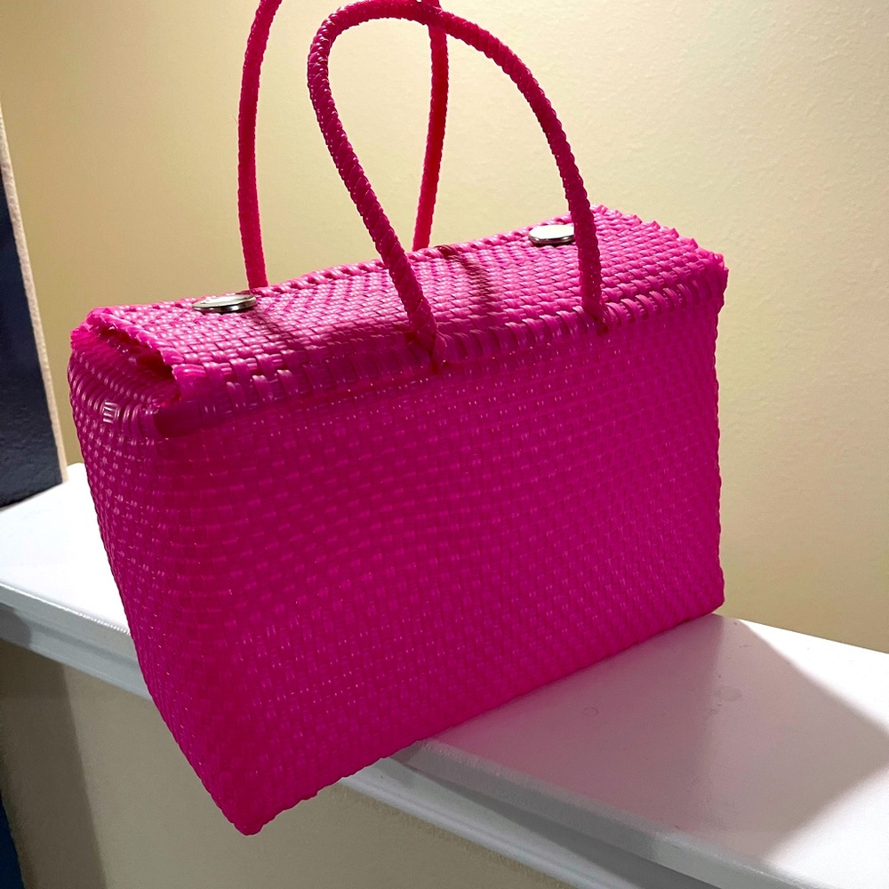 Pink handmade bag from Mexico